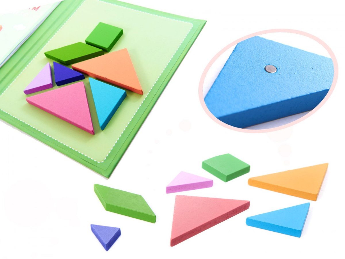 Książeczka magnetyczna (klocki 3D) - tangram