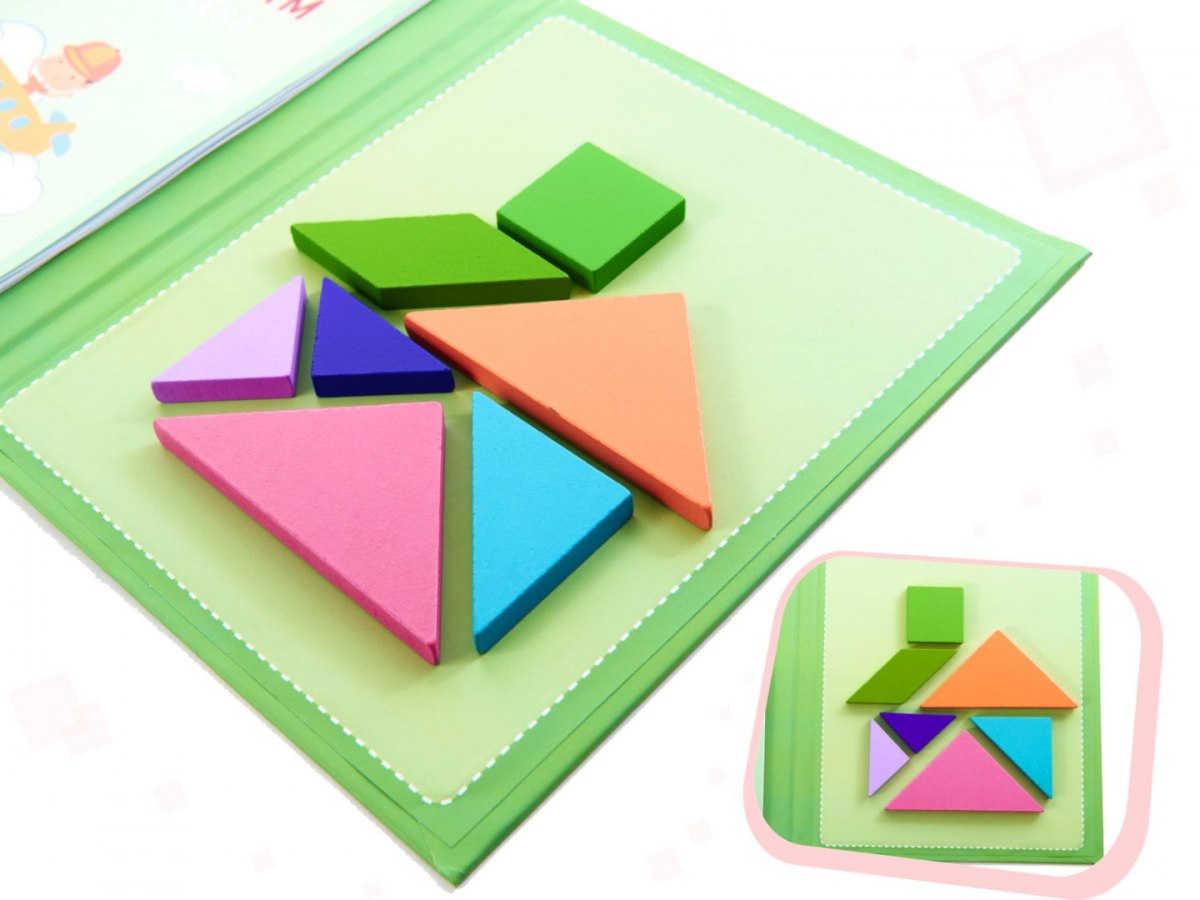 Książeczka magnetyczna (klocki 3D) - tangram