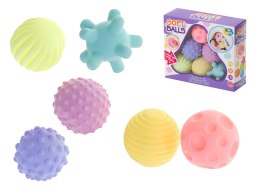 Piłki sensoryczne piszczące - zestaw w pudełku (6 sztuk)