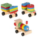 Drewniana układanka zręcznościowa - pociąg + wagony (30 cm)