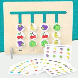 Drewniana zabawka edukacyjna - dopasuj kolory, owoce montessori