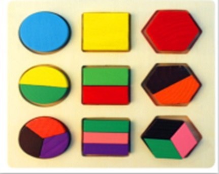 Edukacyjna zabawka drewniana - dopasuj kształty (18 elementów)