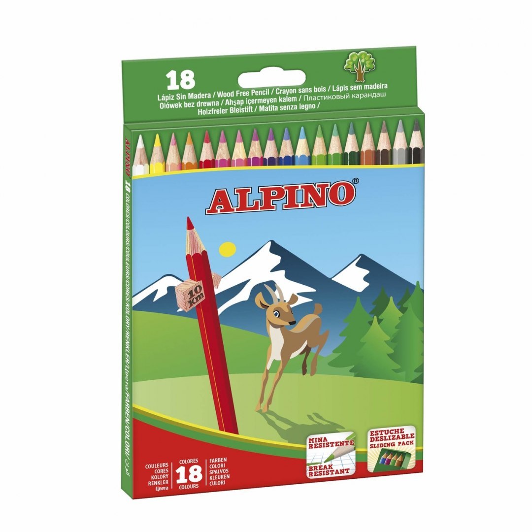 Kredki ołówkowe klasyczne ALPINO - 18 kolorów