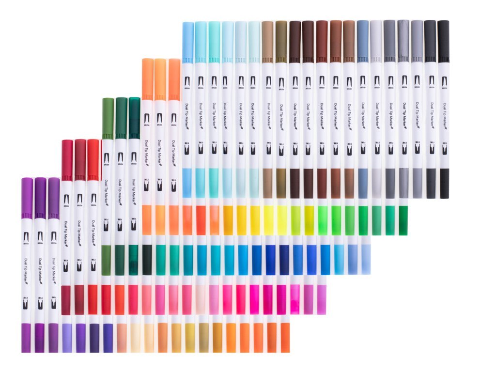 Flamastry kolorowe - zestaw 100 sztuk