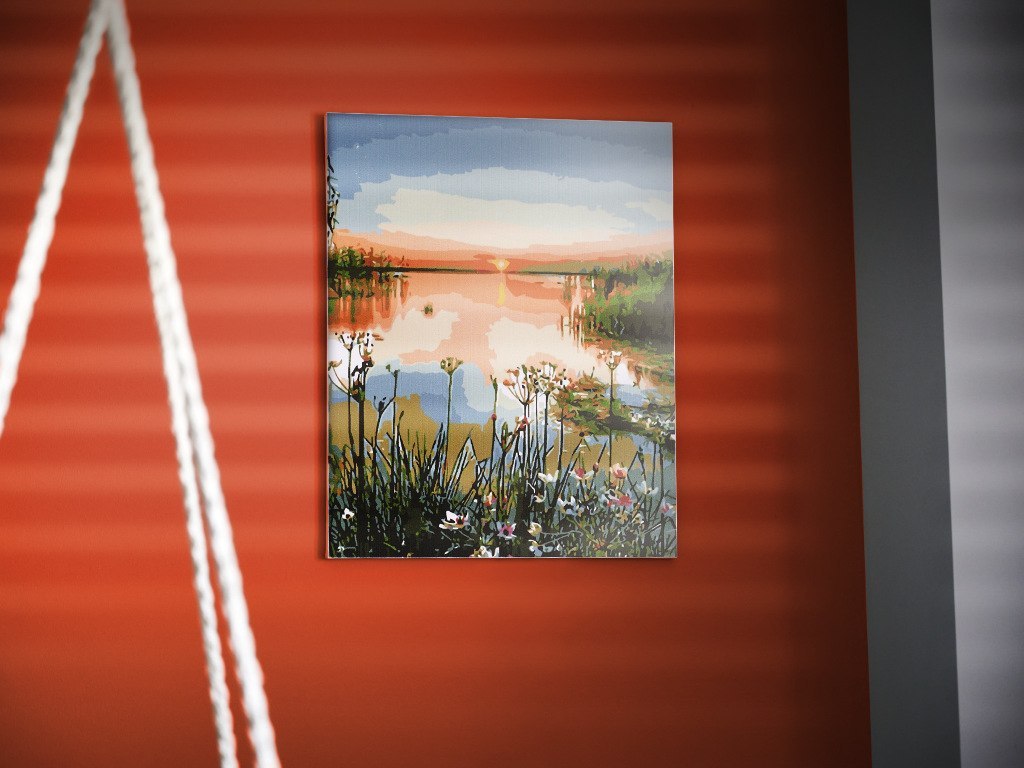 Malowanie po numerach - obraz (40x50cm) - krajobraz jeziora