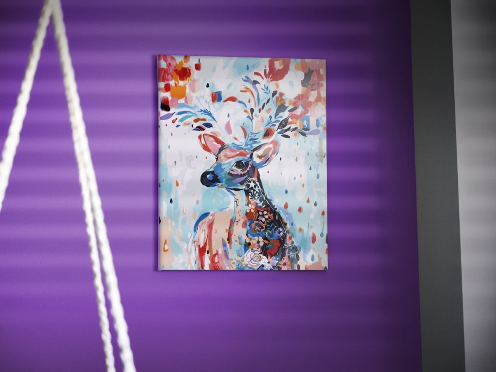 Malowanie po numerach - obraz (40x50cm) - kwiecisty jeleń
