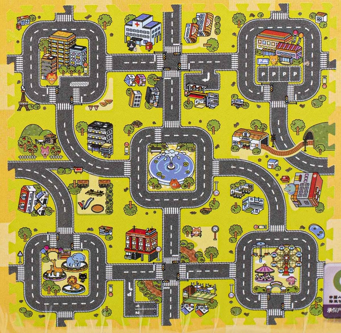 Puzzle piankowe/mata dla dzieci - ulica (31x31cm)