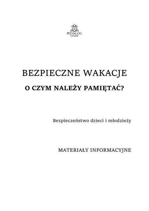 Zestaw 2 pakietów - BEZPIECZNE WAKACJE