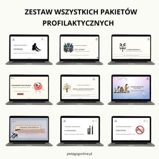Kompleksowy zestaw materiałów profilaktycznych dla szkół - 33 pakiety