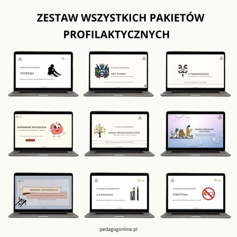 Kompleksowy zestaw materiałów profilaktycznych dla szkół - 33 pakiety