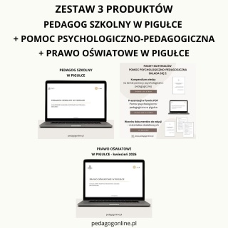 Zestaw 3 produktów - Pedagog szkolny w pigułce + Pomoc psychoglogiczno-pedagogiczna + Prawo oświatowe w pigułce
