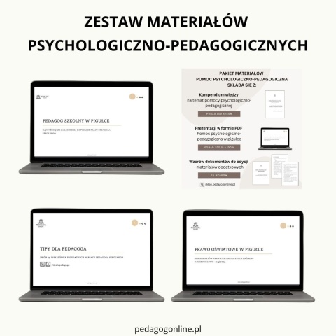 Zestaw materiałów psychologiczno-pedagogicznych